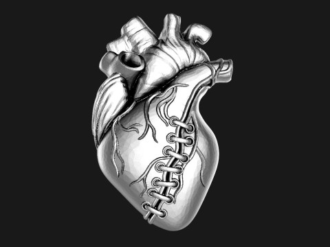 Sworn Heart pendant 3D Print Model