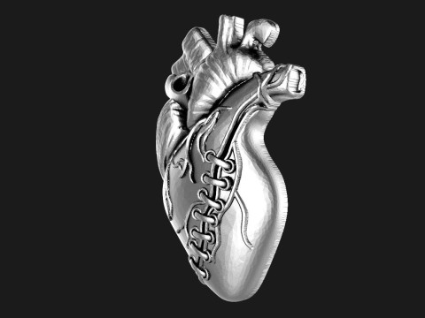 Sworn Heart pendant 3D Print Model