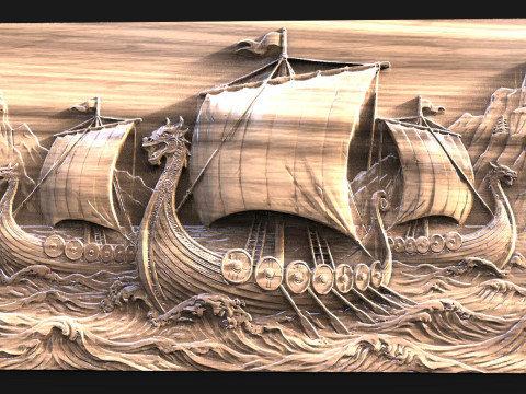Barco vikingo CNC Modelo de impresión 3D