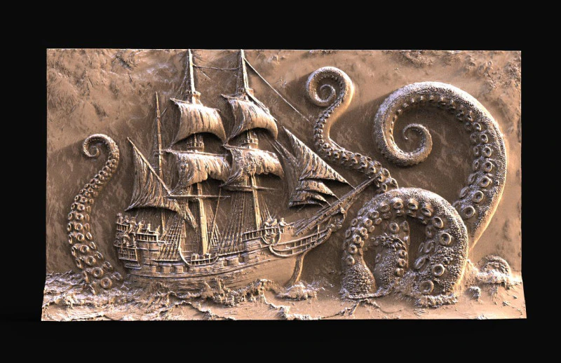 Navio pirata CNC Modelo de Impressão 3D .c4d .max .obj .3ds .fbx .stl .blend 