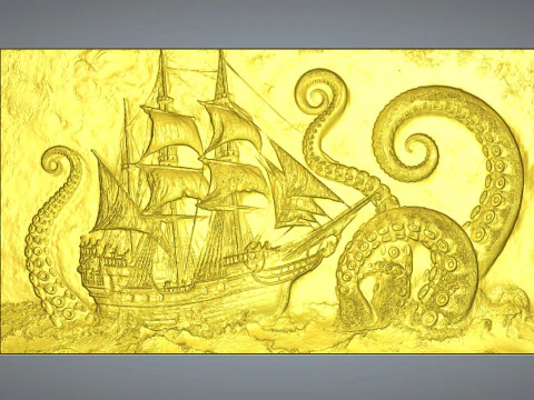 Navio pirata CNC Modelo de Impressão 3D