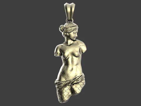 Подвеска-скульптура сломанной русалки 3D Принт Модель