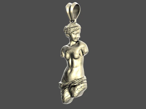 Broken mermaid sculpture pendant 3D Print Model