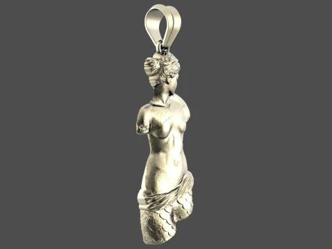 Broken mermaid sculpture pendant 3D Print Model