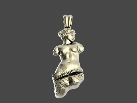 Broken mermaid sculpture pendant 3D Print Model