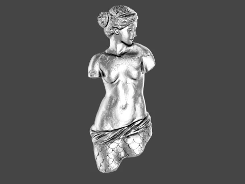 Broken mermaid sculpture pendant 3D Print Model