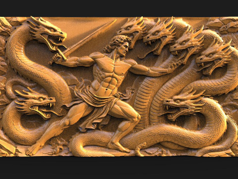 Ercole contro Hydra CNC Modello di stampa 3D