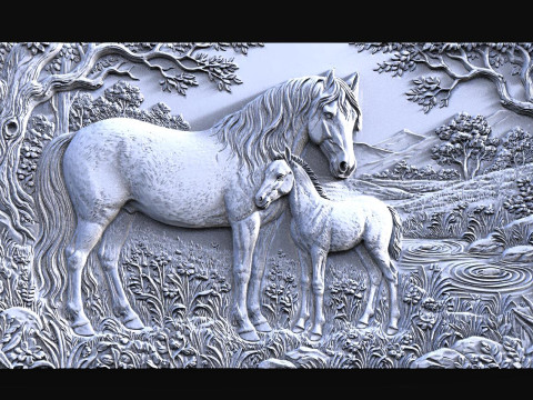 馬のCNC 3Dプリントモデル