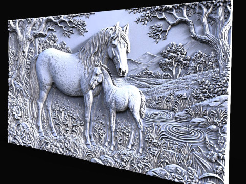 Horses CNC 3D Print Model