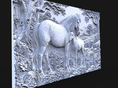Horses CNC 3D Print Model