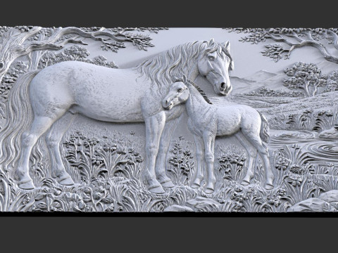 Horses CNC 3D Print Model