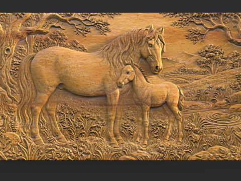 Horses CNC 3D Print Model