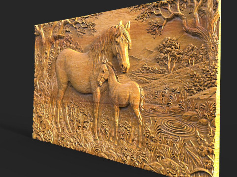 Horses CNC 3D Print Model