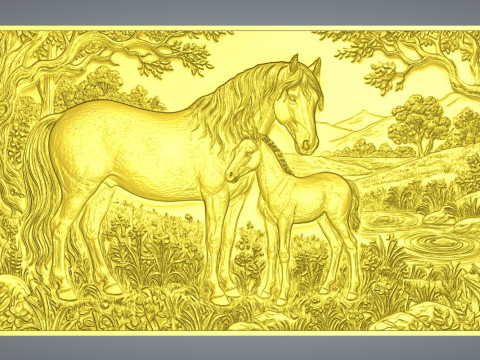 Horses CNC 3D Print Model