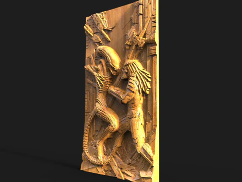 Alien Vs Predator CNC 3D Print Model