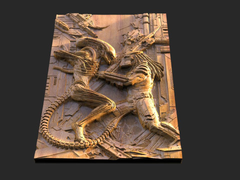 Alien vs. Predator CNC 3D Druckmodell