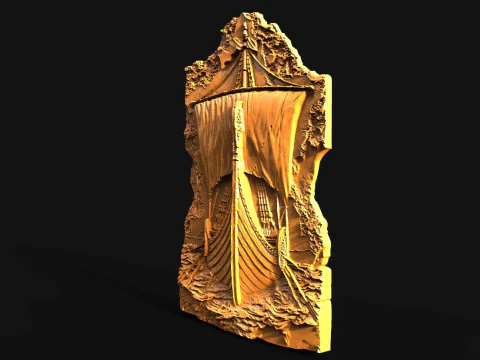 Viking ship STL file for CNC and 3D printing 3D Print Model