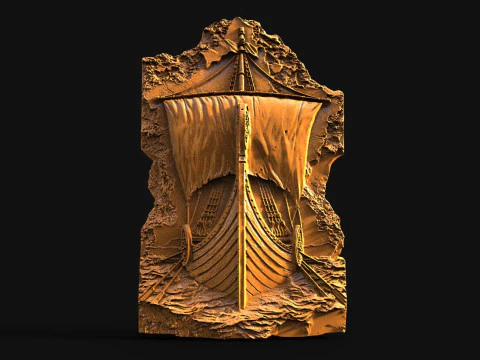 Viking ship STL file for CNC and 3D printing 3D Print Model