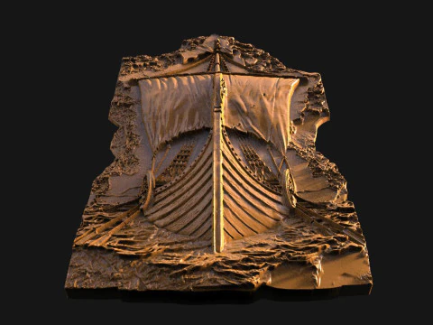 Viking ship STL file for CNC and 3D printing 3D Print Model