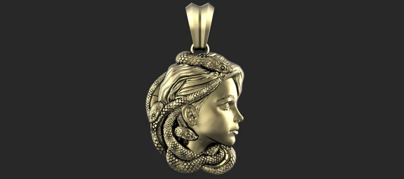 Medusa pendant 3D Print Model .c4d .max .obj .3ds .fbx .stl .blend 