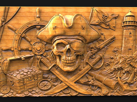 Korsan kafatası CNC 3D Baskı Modeli