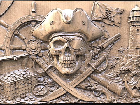 Pirate skull CNC 3D Print Model
