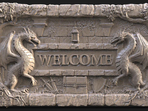 Dragon Welcome Sign 3D Print Model