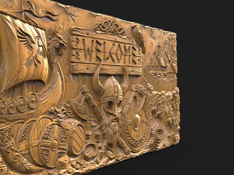 Viking welcome sign CNC 3D Print Model