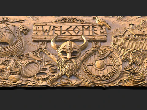 Viking welcome sign CNC 3D Print Model