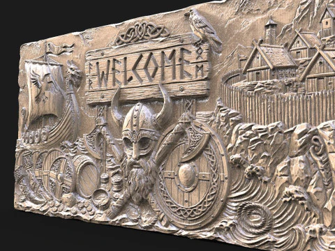Viking welcome sign CNC 3D Print Model