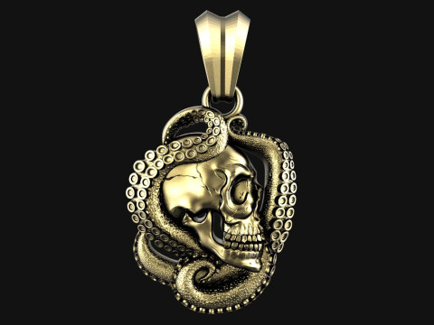Colgante calavera y tent&aacute;culo Modelo de impresión 3D