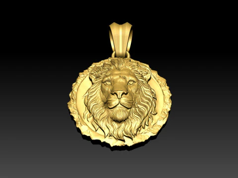 Lion head pendant stl file for jewelry and CNC 3D Print Model