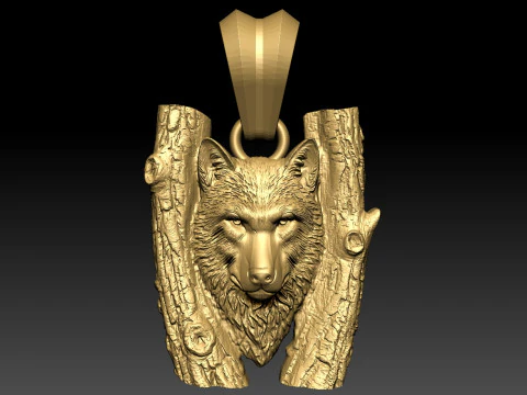 Wolf pendant 3D Print Model