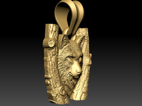 Pingente de lobo Modelo de Impressão 3D