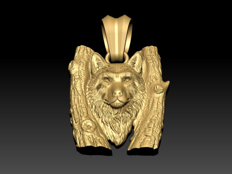 Pingente de lobo Modelo de Impressão 3D