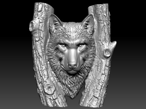 Pingente de lobo Modelo de Impressão 3D