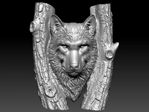 Wolf pendant 3D Print Model