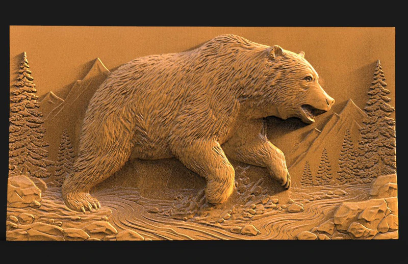 Bear CNC 3D Print Model .c4d .max .obj .3ds .fbx .stl .blend 