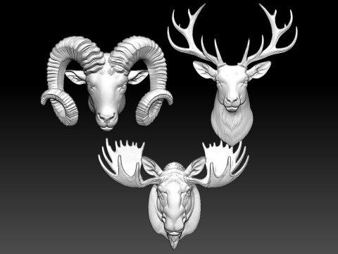 3D Animal Reliefs CNC-Jewelry Pack 3D Print Model