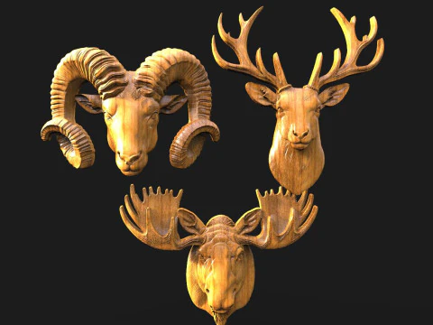 Набор украшений с ЧПУ &laquo;3D рельефы животных&raquo; 3D Принт Модель