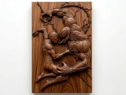 Spiderman vs Venom STL file for CNC and 3D printing 3D Print Model