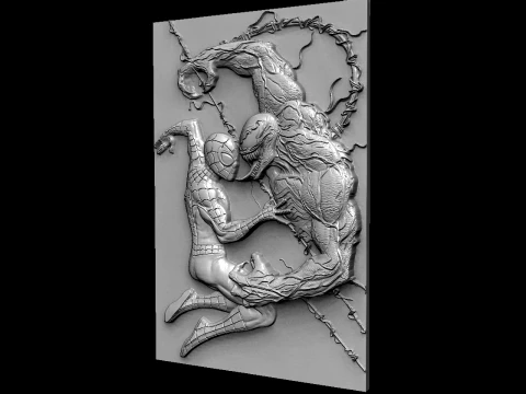 Spiderman vs Venom STL file for CNC and 3D printing 3D Print Model