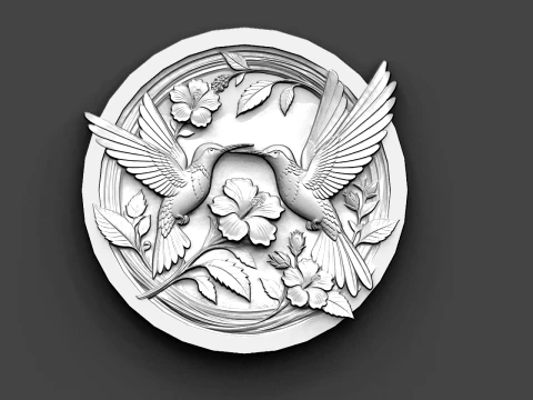 Hummingbird Collection Vol 1 10 CNC Relief Models Bundle 3D Carving Files for CNC Router Natu 3D Print Model