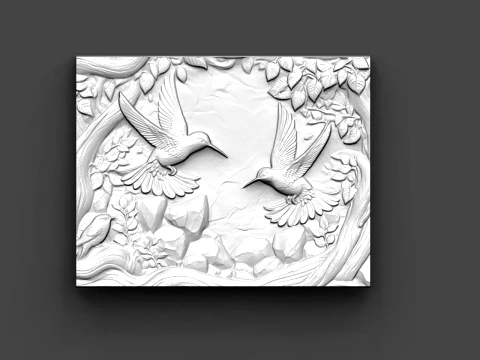 Hummingbird Collection Vol 1 10 CNC Relief Models Bundle 3D Carving Files for CNC Router Natu 3D Print Model