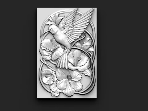 Hummingbird Collection Vol 1 10 CNC Relief Models Bundle 3D Carving Files for CNC Router Natu 3D Print Model