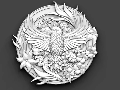 Hummingbird Collection Vol 1 10 CNC Relief Models Bundle 3D Carving Files for CNC Router Natu 3D Print Model