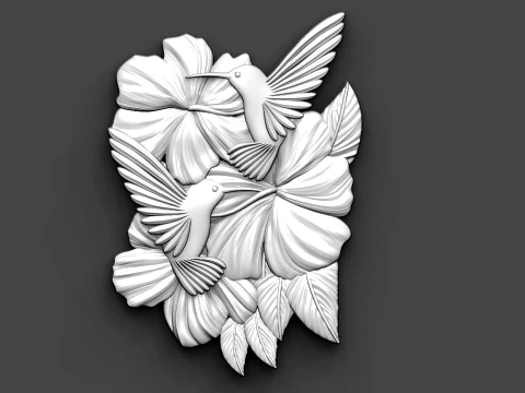 Hummingbird Collection Vol 1 10 CNC Relief Models Bundle 3D Carving Files for CNC Router Natu 3D Print Model