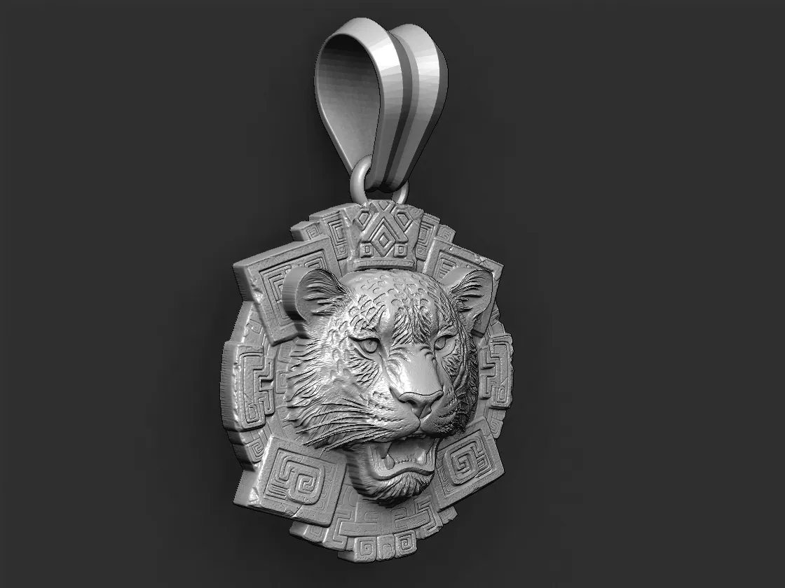 Aztec pendant jagaur 3D Print Model .c4d .max .obj .3ds .fbx .stl .blend 