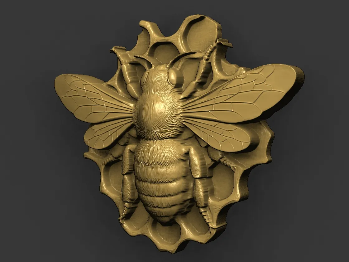 Bee pendant STL file 3D Print Model .c4d .max .obj .3ds .fbx .stl .blend 