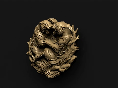 ファイティングタイガース ペンダント STLモデル 3Dプリントモデル